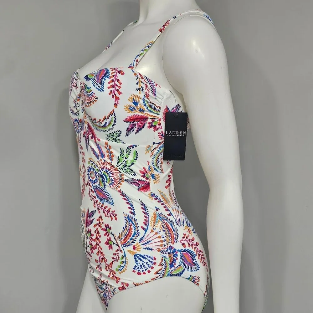 Lauren Ralph Lauren Printed One-Piece Swimsuit - Fleurette - Picture 3 of 9
